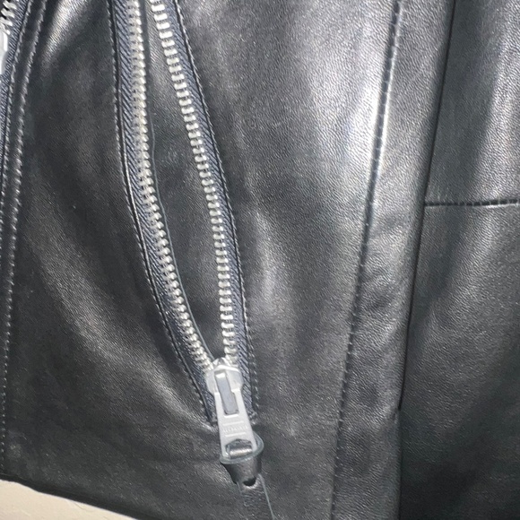 AllSaints DALBY SLIM FIT LEATHER BIKER JACKET - Picture 6 of 12